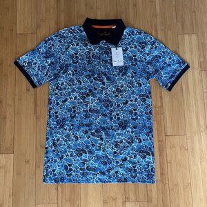 Robert Graham Blue Patterned Polo Shirt - NWT